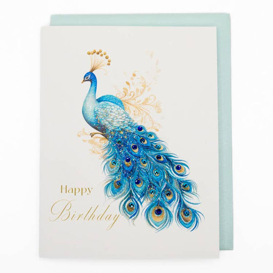 'Jewel of the Peacock' Birthday Greeting Card