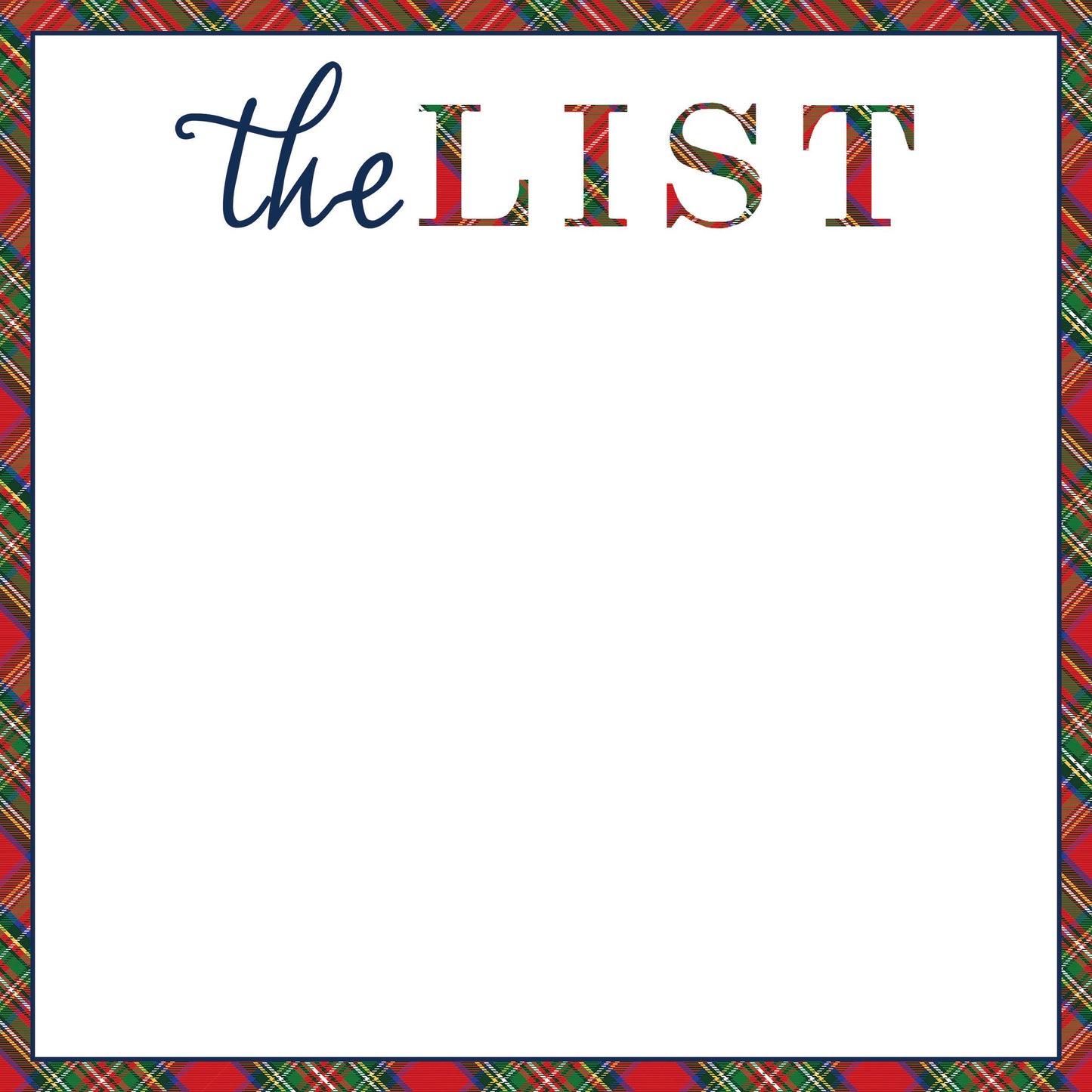 Tartan "The List" Large Notepad