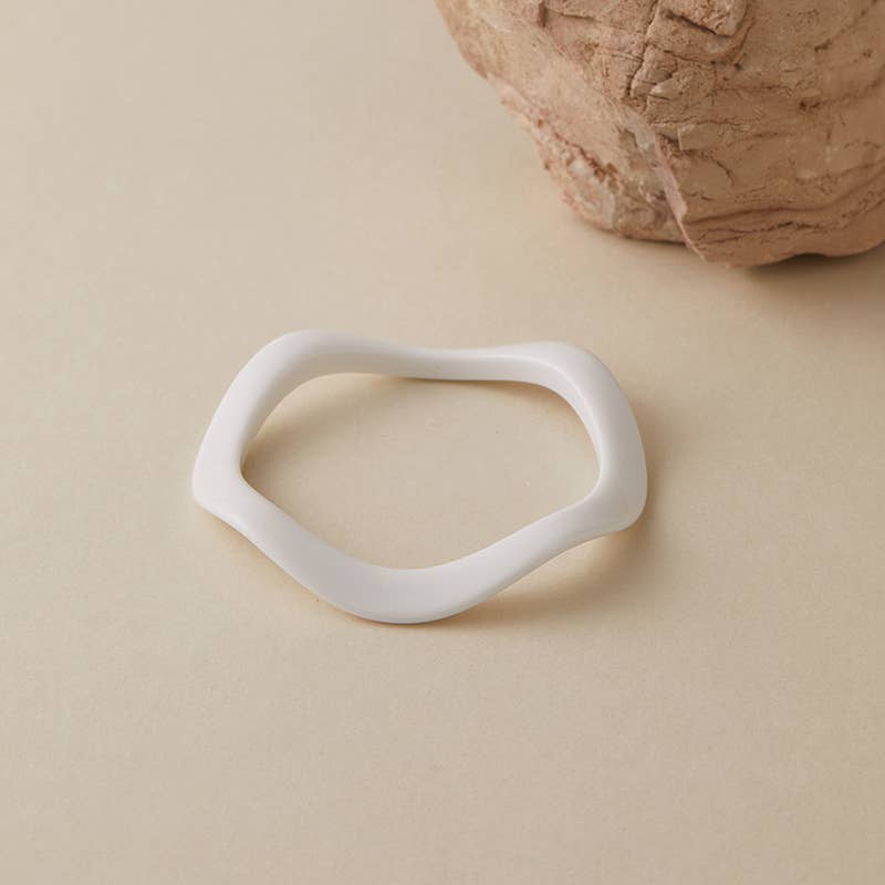 Wavy Polyresin Bangle Bracelet