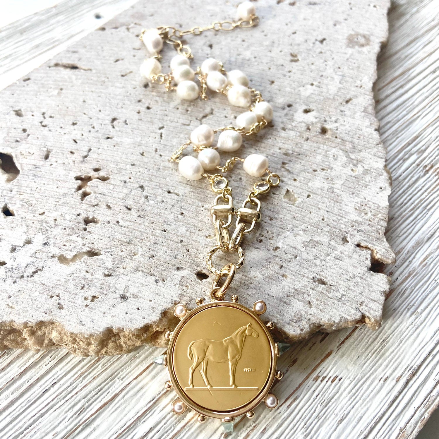 Horse Coin Equestrian Derby Necklace