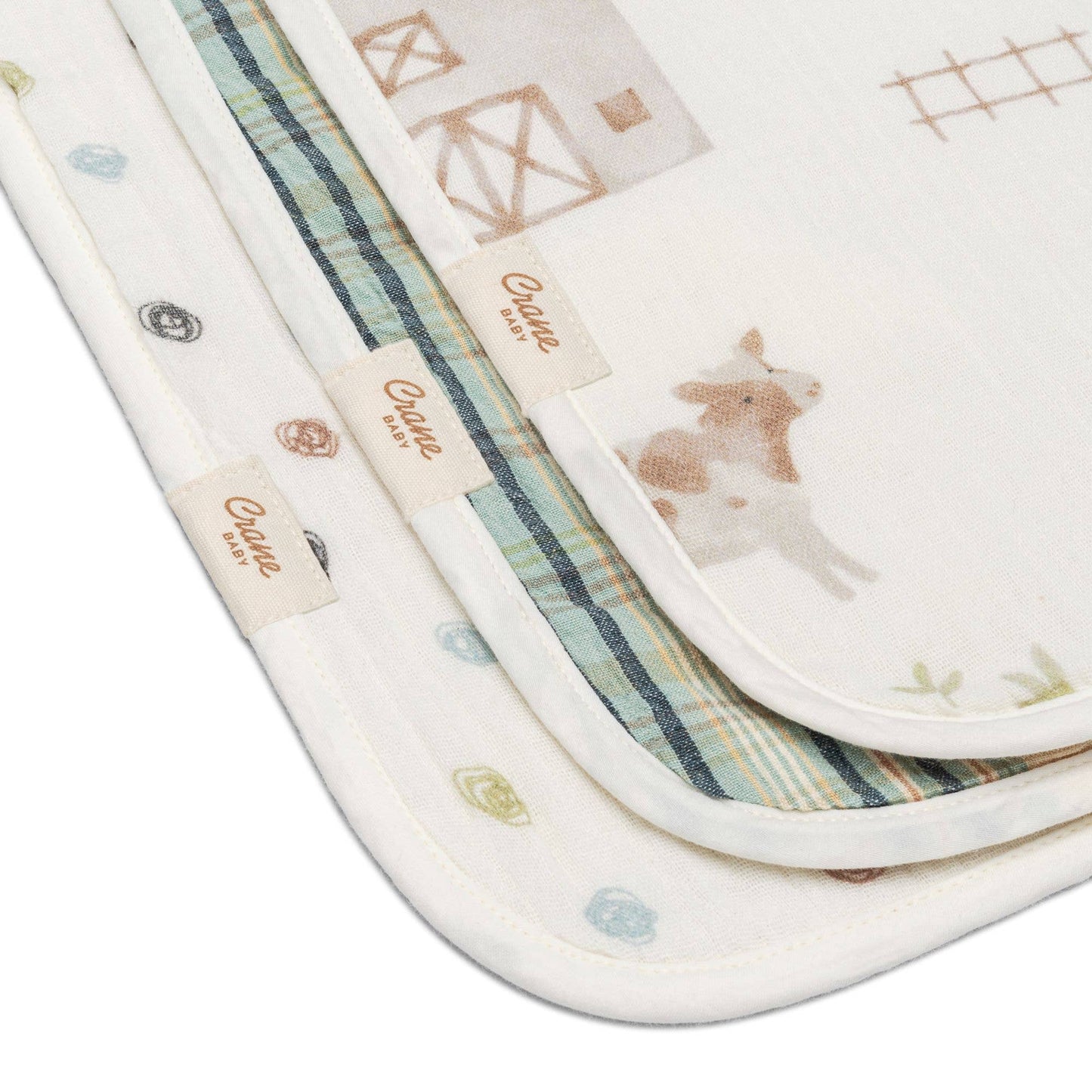 Farmhouse Tractor Burp Cloth Set (3 Pc Set)