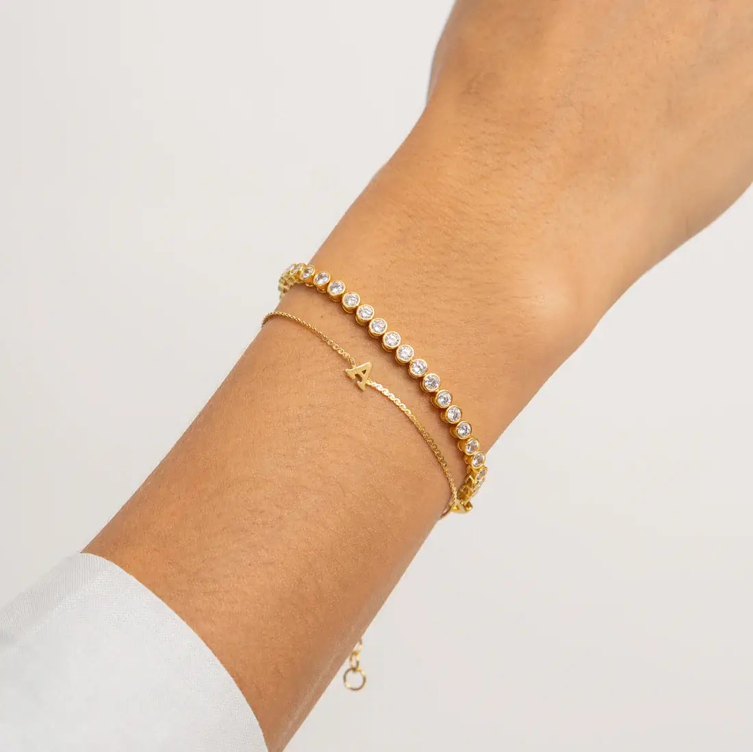 Dainty Waterproof Gold Initial Bracelet