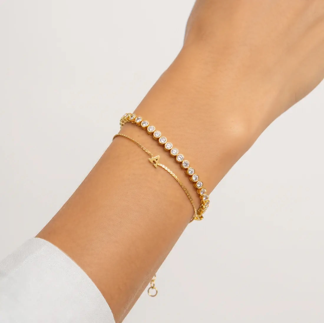 Dainty Waterproof Gold Initial Bracelet