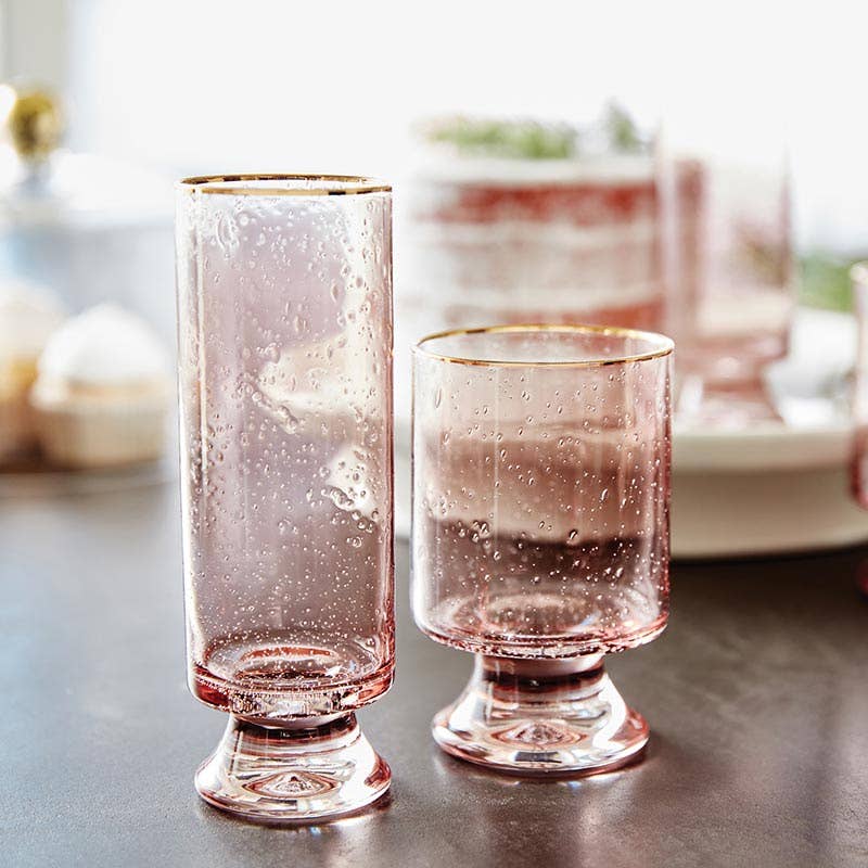 Blush Gold Rimmed Glass
