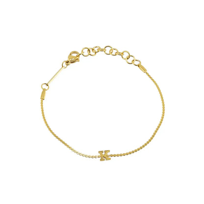 Dainty Waterproof Gold Initial Bracelet