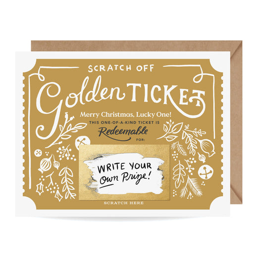 Customizable Scratch-off Christmas Golden Ticket