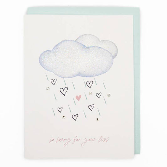 'Raining Hearts' Sympathy Greeting Card