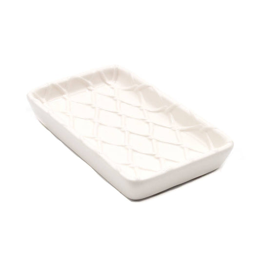 White Textured Soap Dish