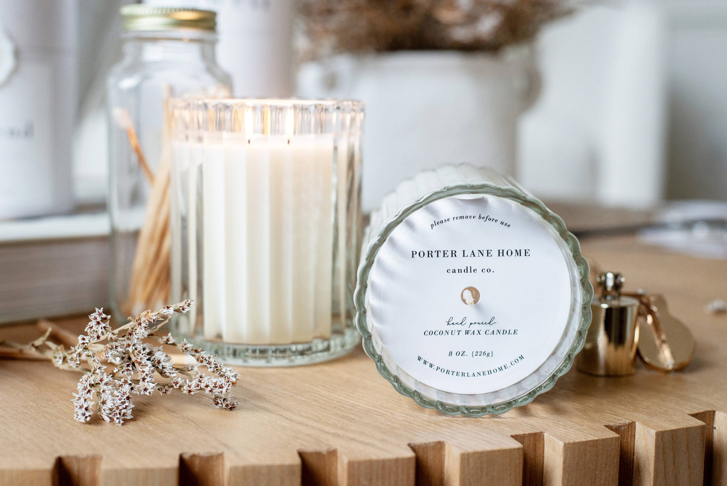 Weekend | Leather + Cardamom Fluted Coconut Wax Candle