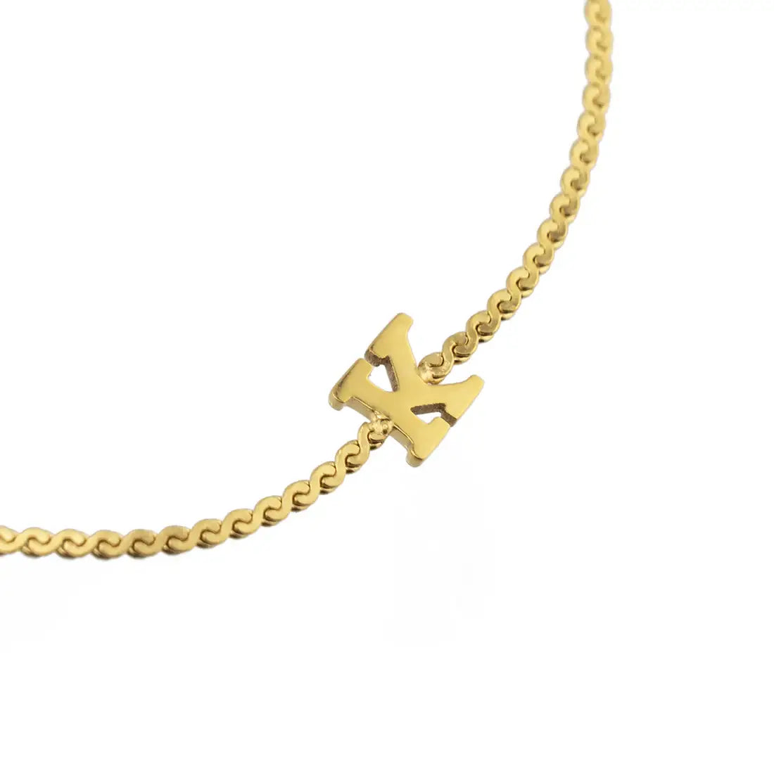 Dainty Waterproof Gold Initial Bracelet
