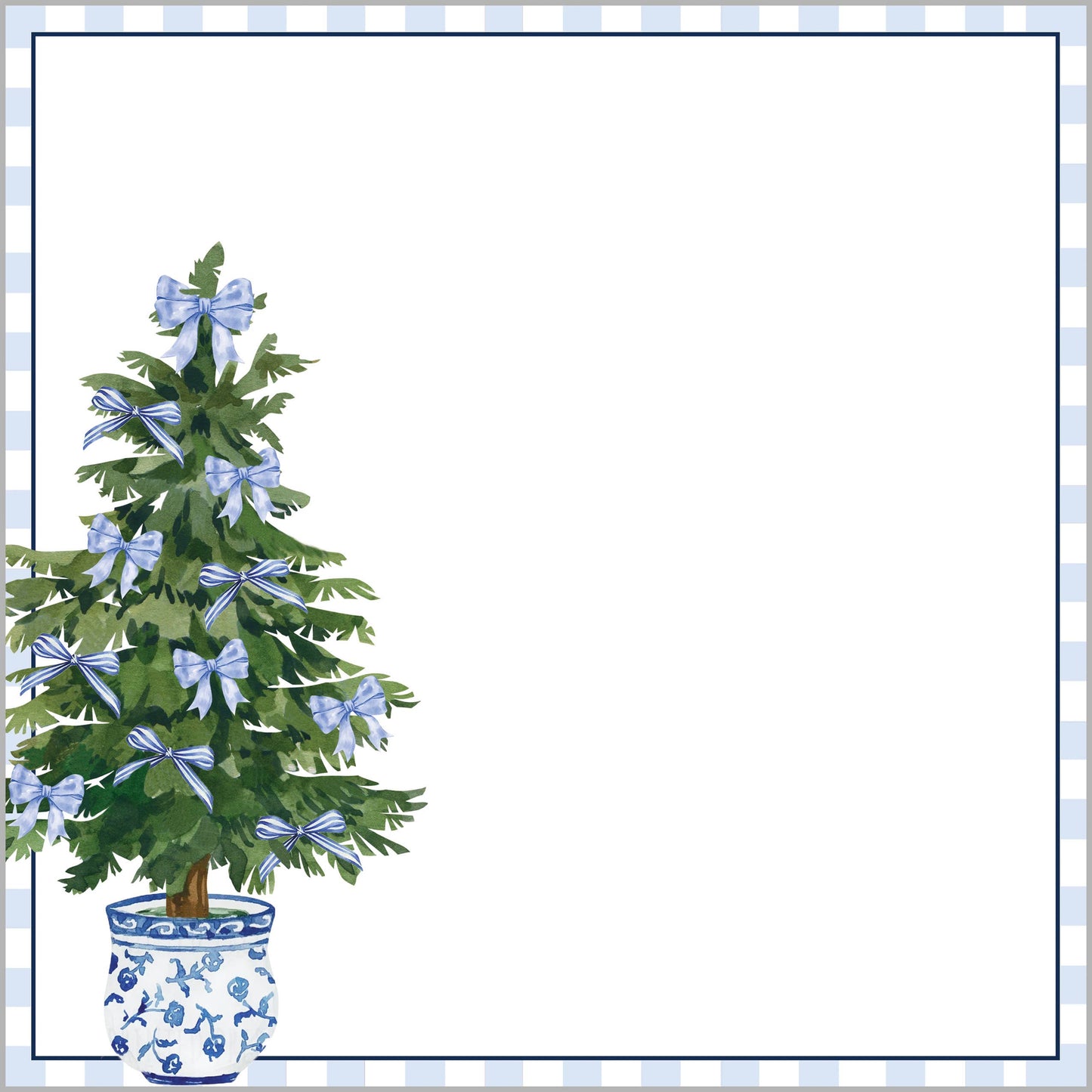 Blue Bows Tree Large Notepad