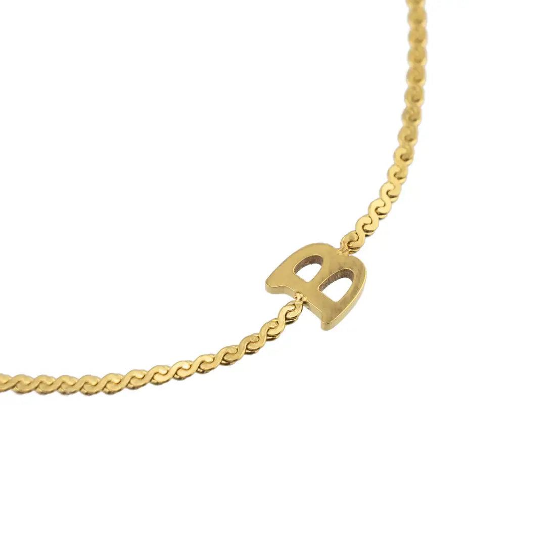 Dainty Waterproof Gold Initial Bracelet