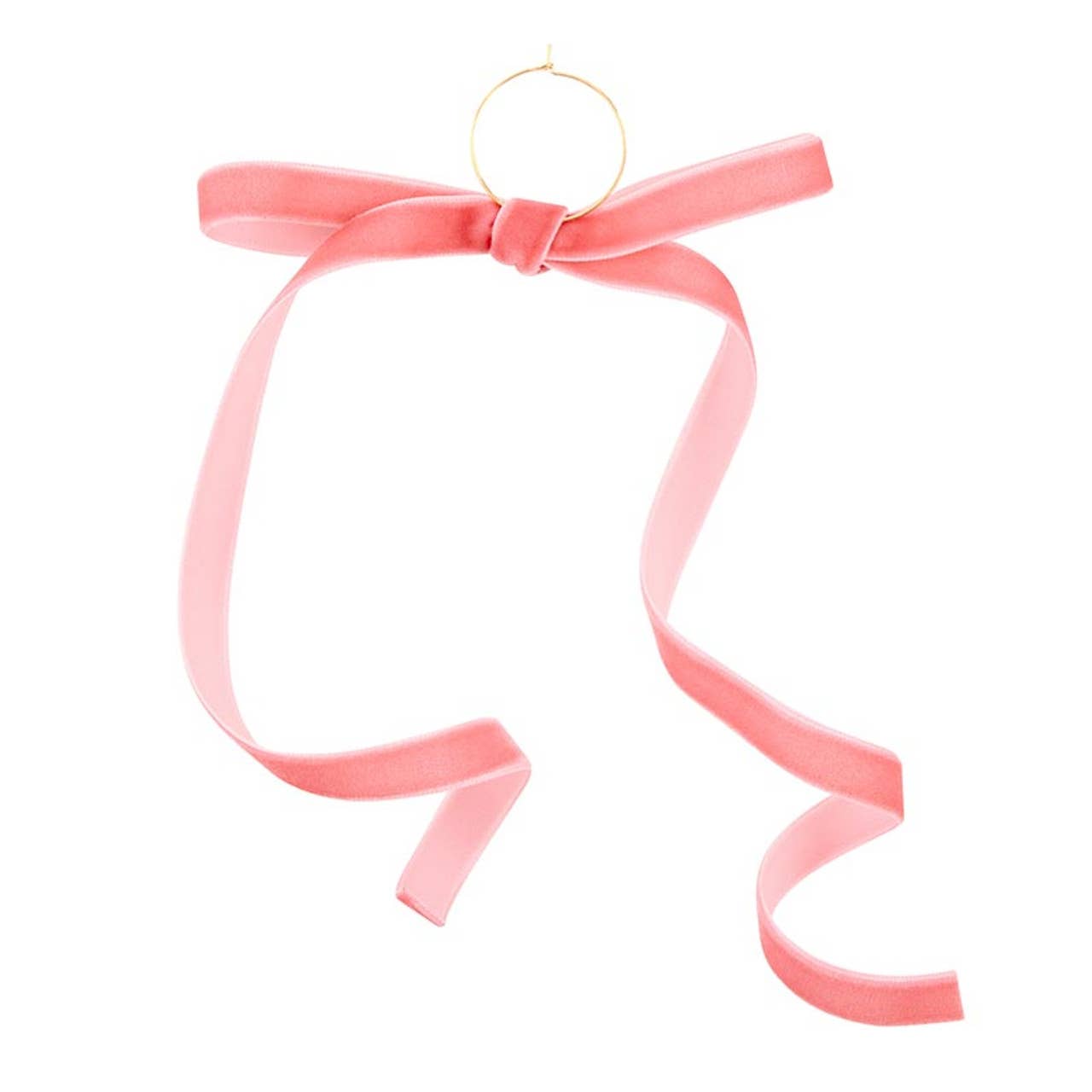 Blush Pink Velvet Bow Wine Charms