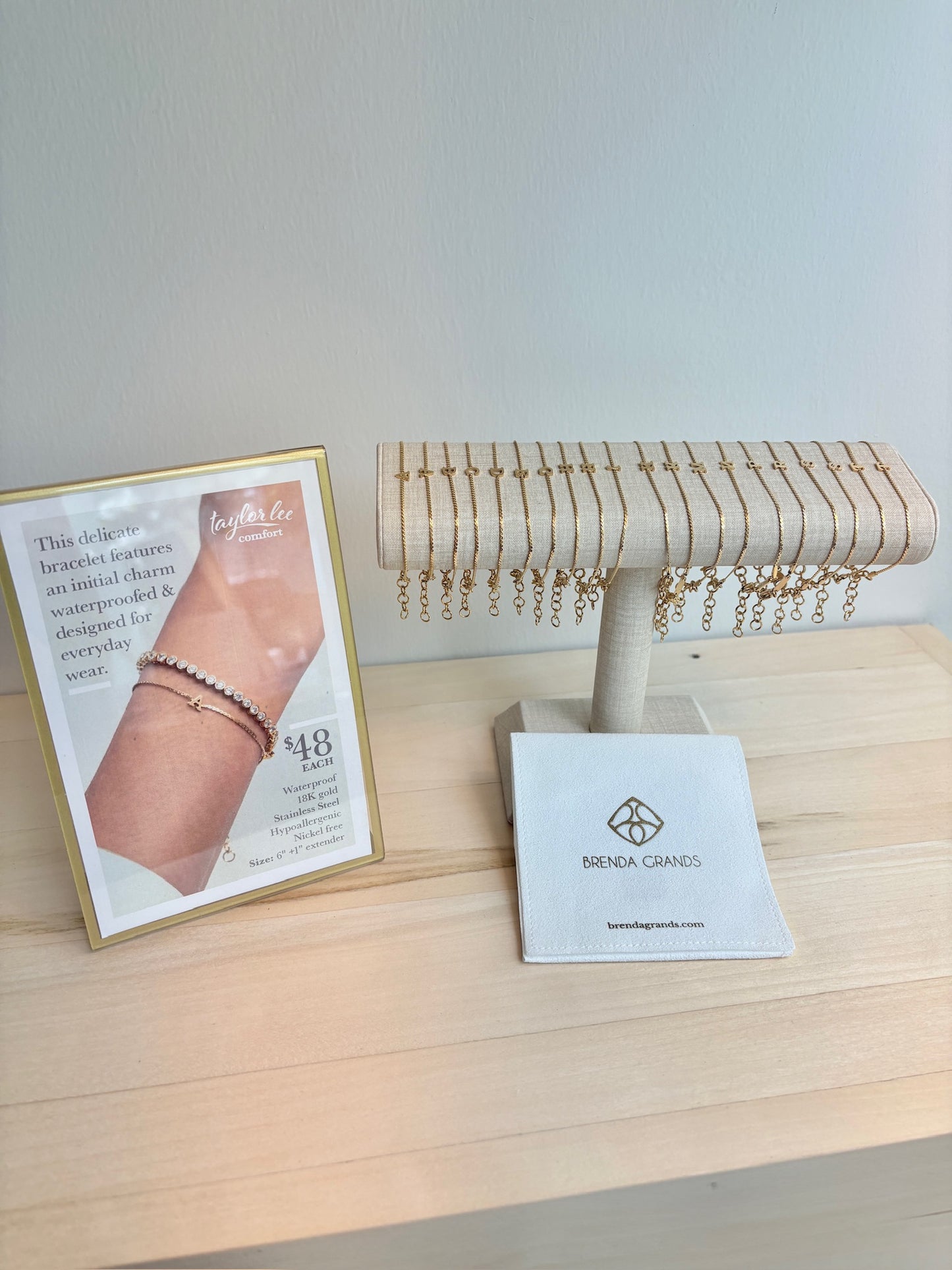 Dainty Waterproof Gold Initial Bracelet