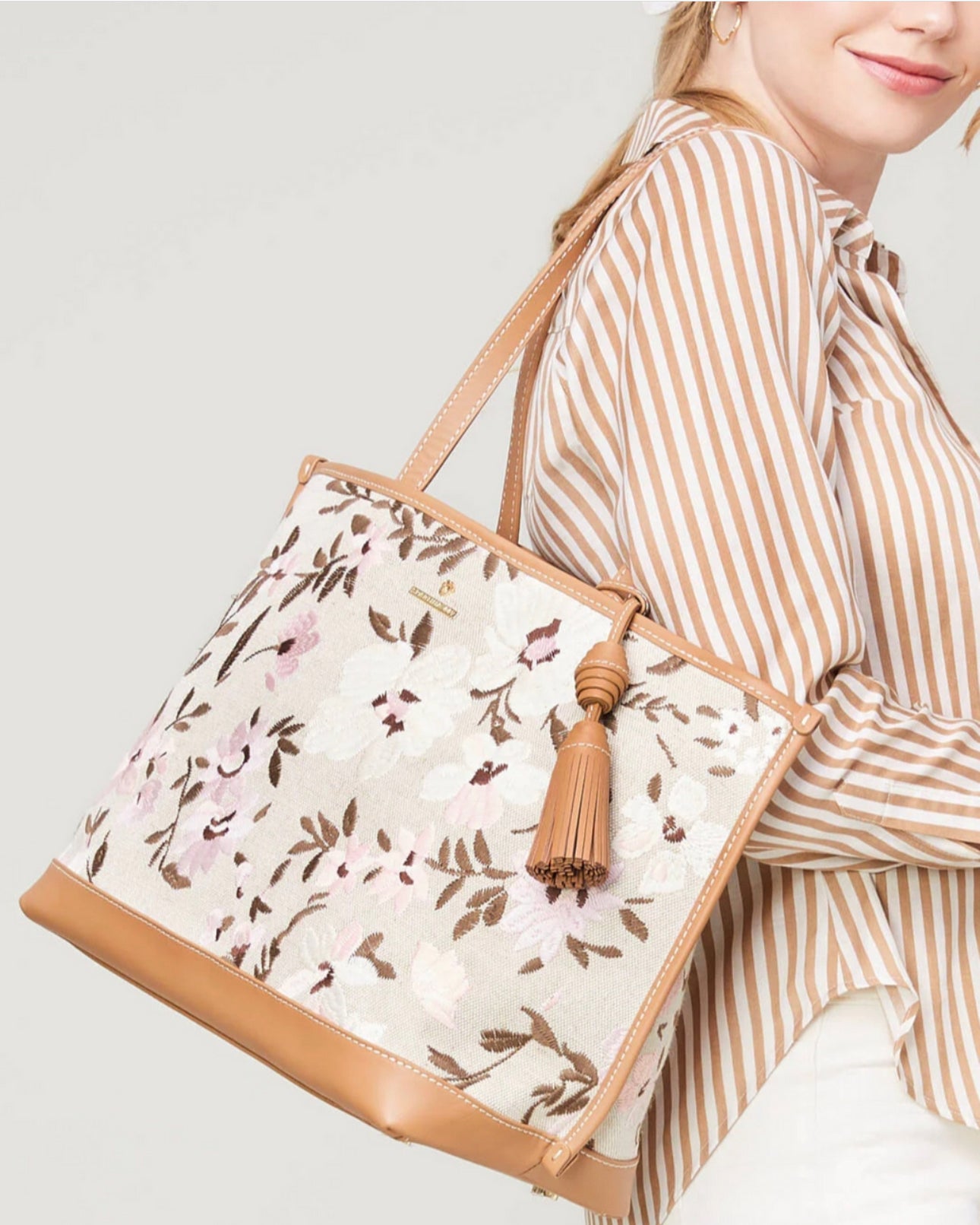 Spartina Maya Tote Embroidered Floral