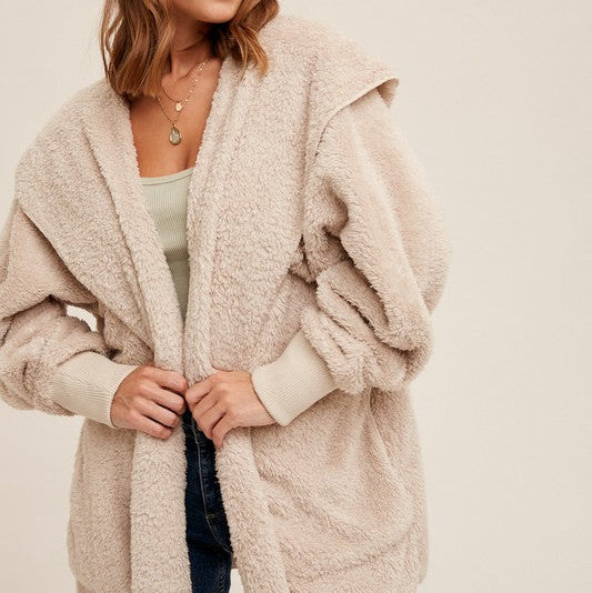 Cozy Warm Milk Hooded Cardigan