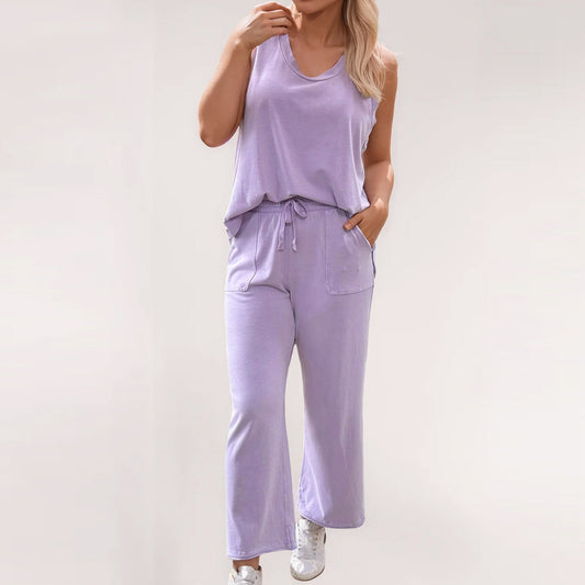 Lavender Mineral Wash Tank & Pants Lounge Set
