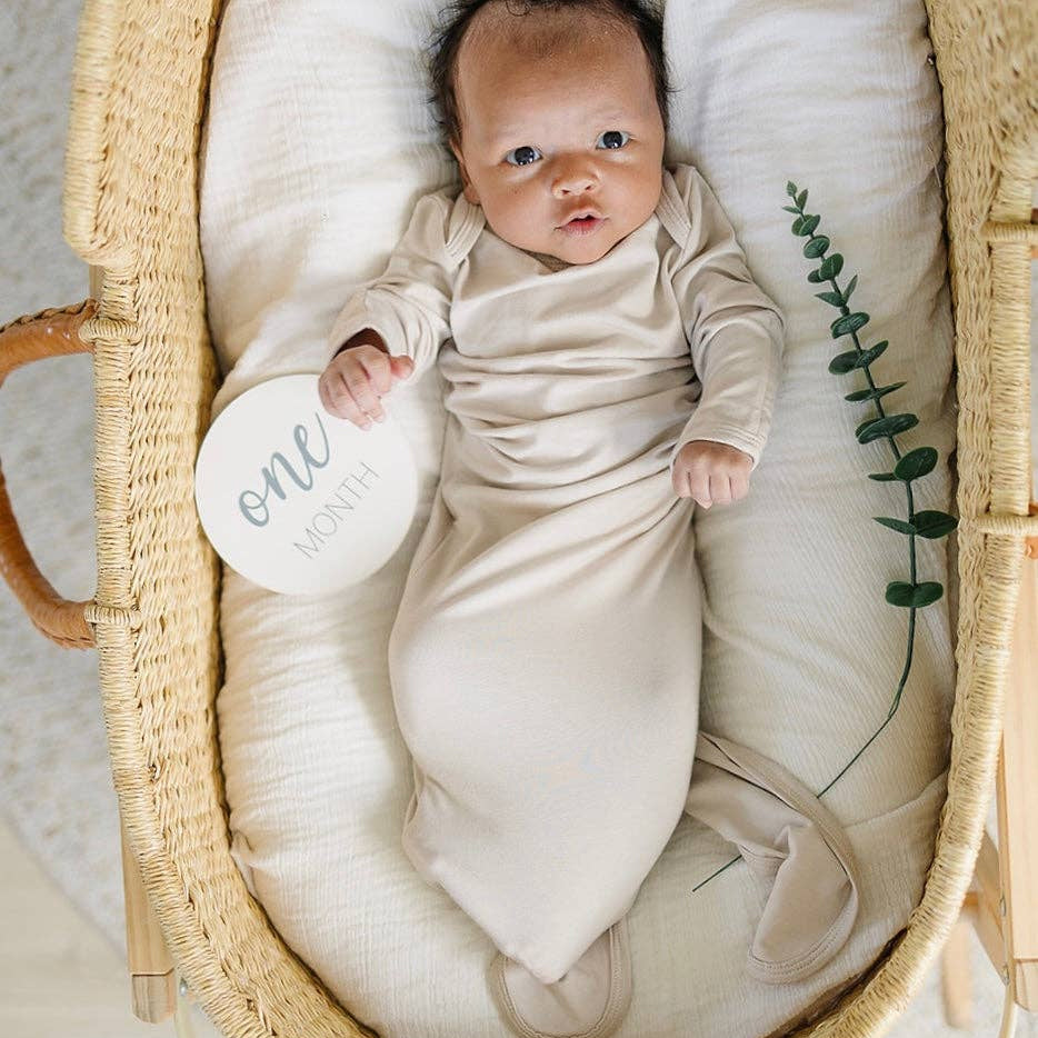 Natural Bamboo Knotted Baby Gown