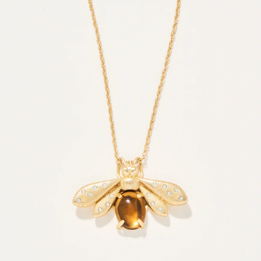 Honey Bee Slide Necklace Bronze