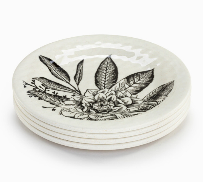 Floral Melamine Appetizer Plates