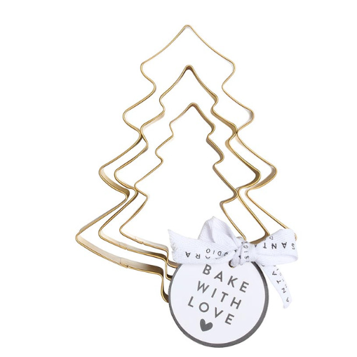 Gold Cookie Cutter Set - Tree - Set of 3