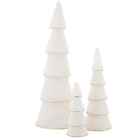 Paper Mache Ivory Trees