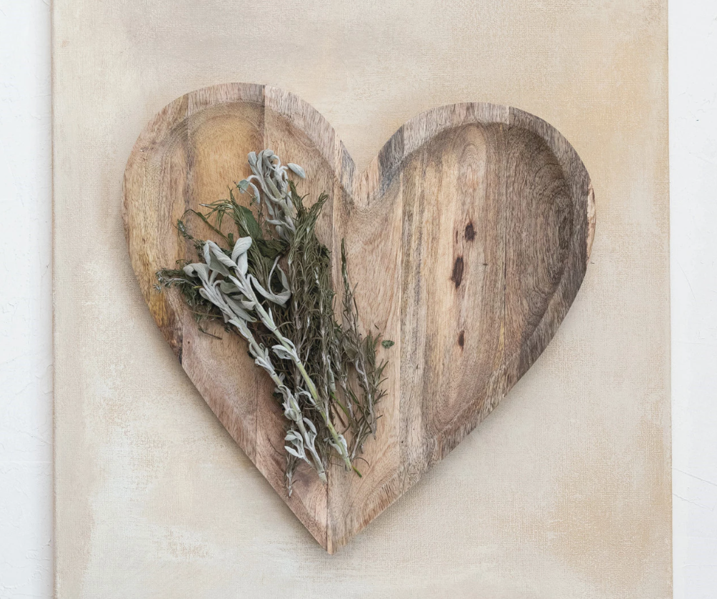 Mango Wood Heart Tray