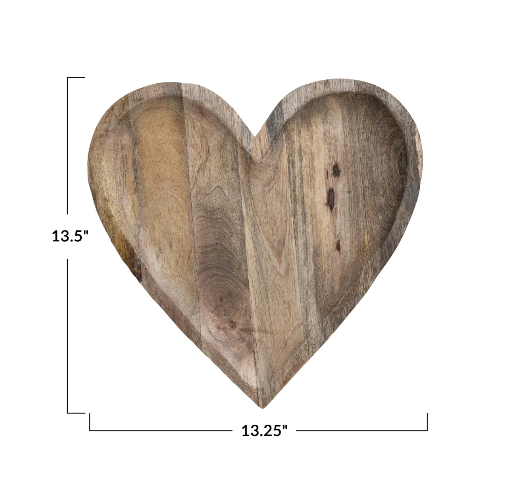 Mango Wood Heart Tray