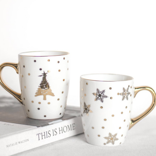 GOLD CHRISTMAS MUGS