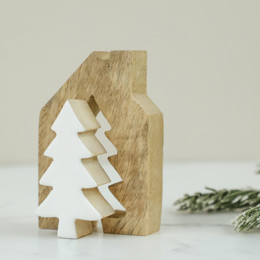 Little Wooden House Shelf Decor