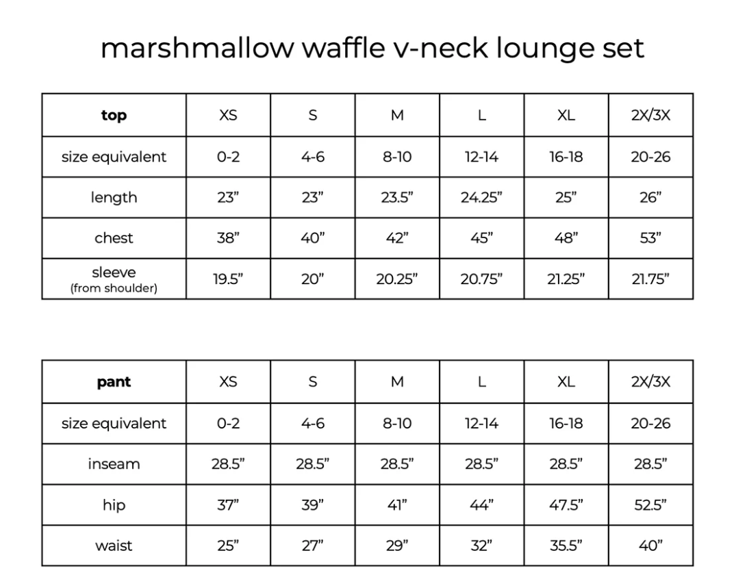 Marshmallow Waffle V-Neck Lounge Set for Women