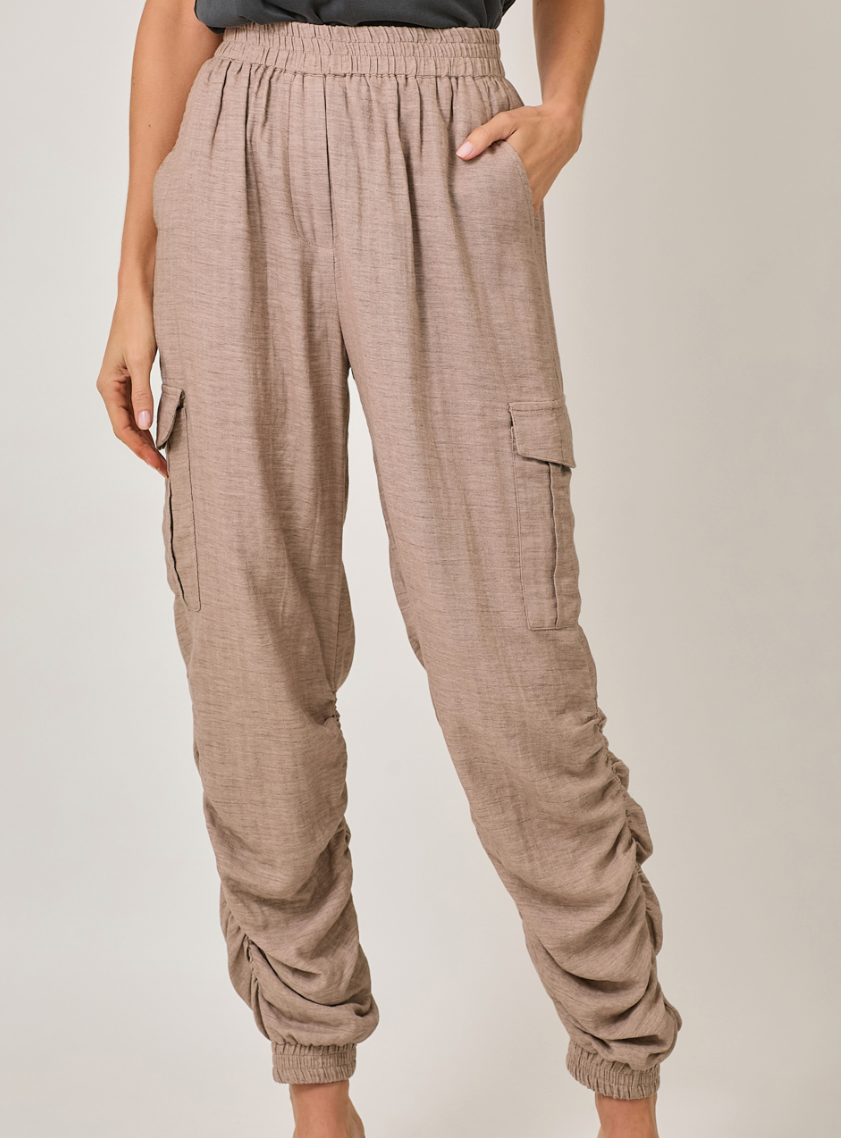 Vintage Rose Rouched Jogger Pants