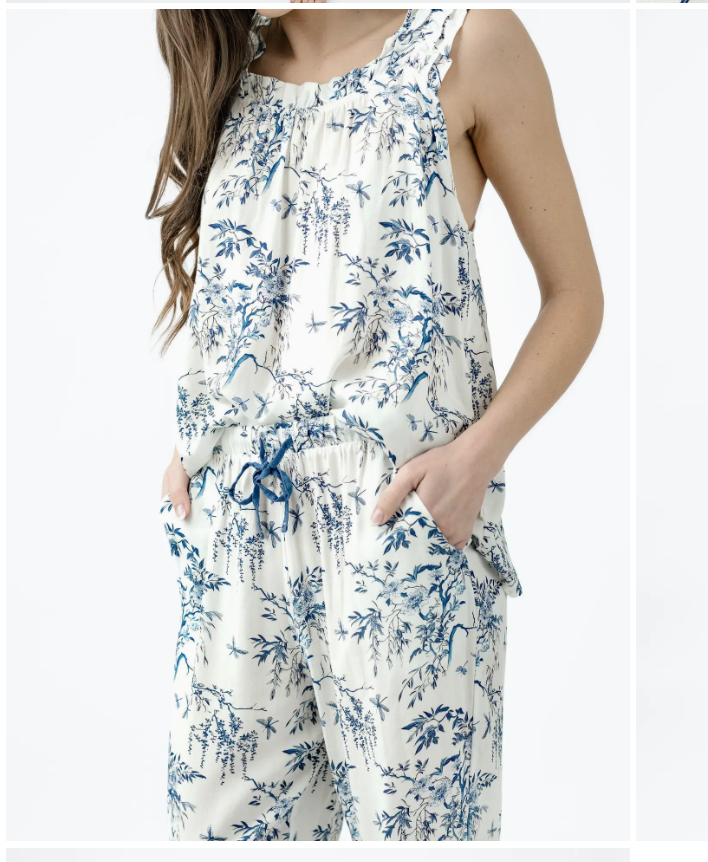 Floral Dream Ruffle Tank PJ Set