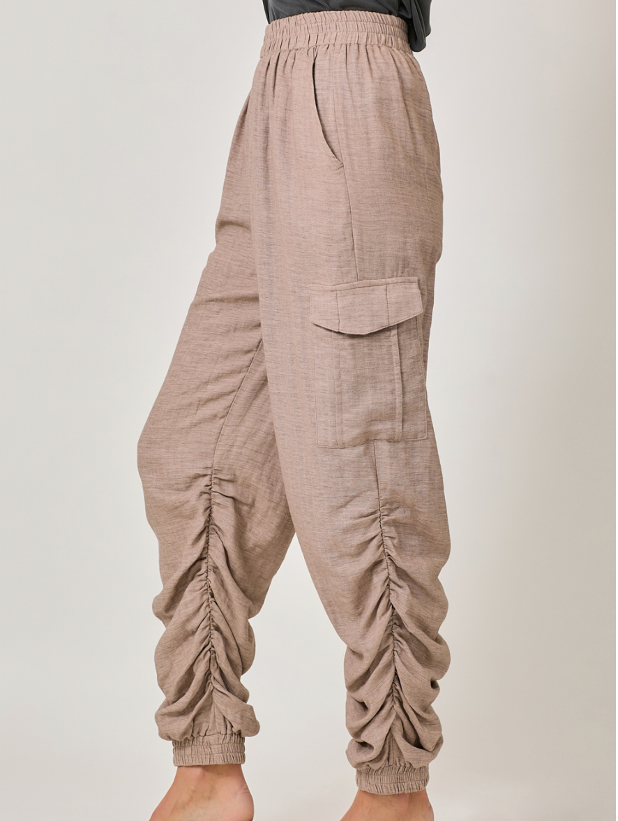 Vintage Rose Rouched Jogger Pants