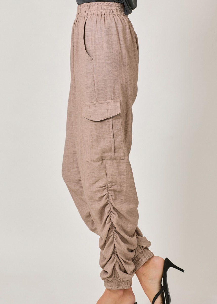 Vintage Rose Rouched Jogger Pants