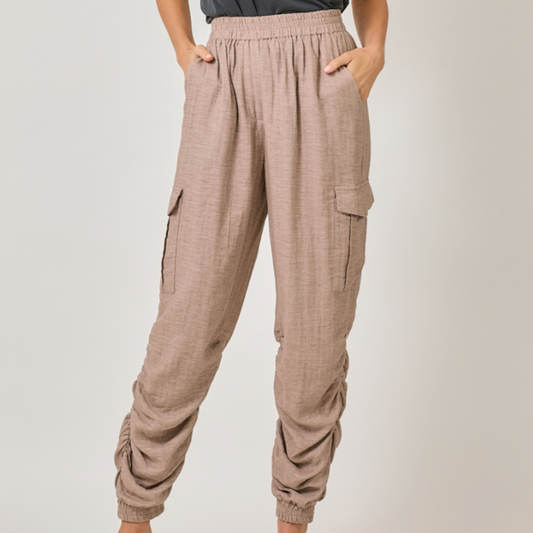 Vintage Rose Rouched Jogger Pants