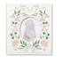 Book cover with floral design and silhouette of a baby, titled &