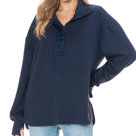 Cloud Half Zip Navy Sweatshirt