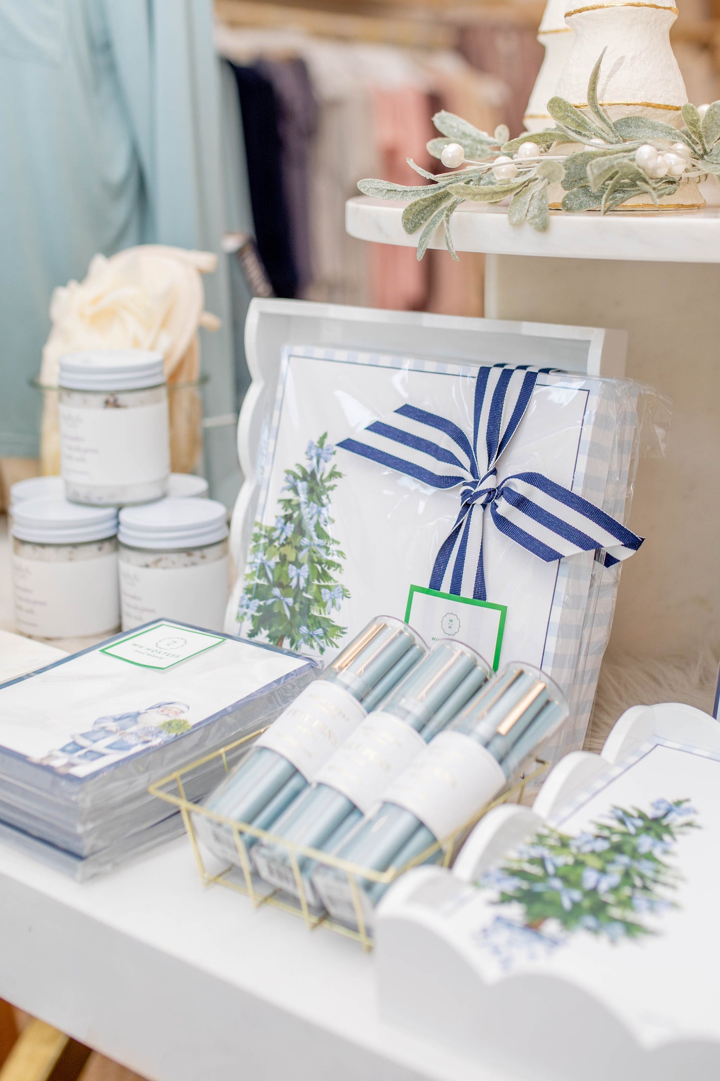 Blue Bows Tree Large Notepad