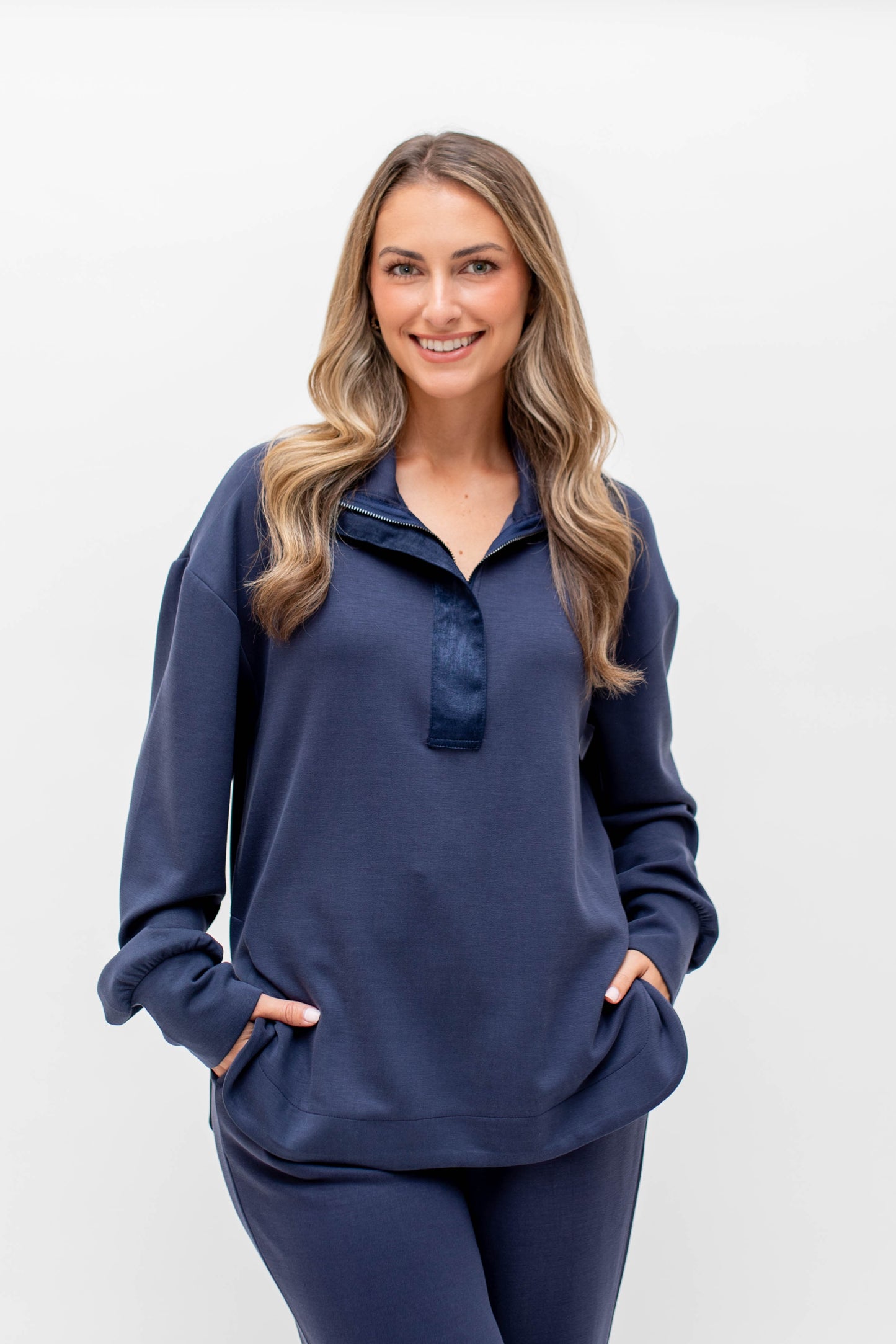 Navy Cloud Long Sleeve Jogger SET