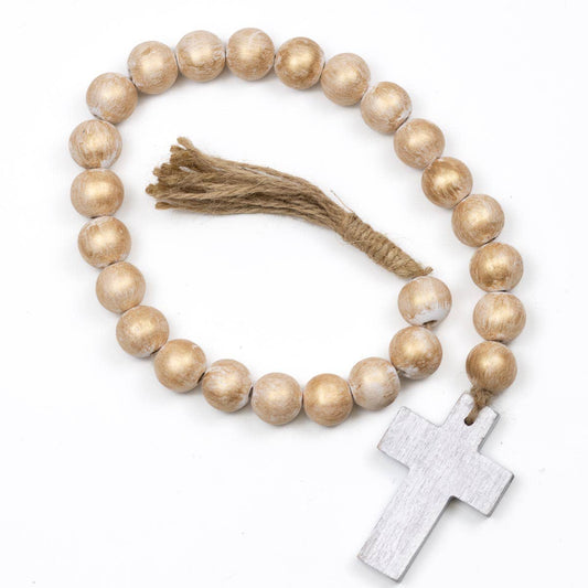 Wooden Cross Prayer Beads