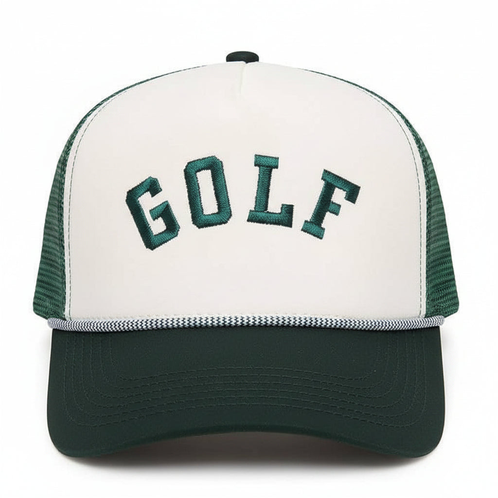 Laser Cut Golf Rope Cap Green/Beige