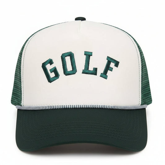 Laser Cut Golf Rope Cap Green/Beige