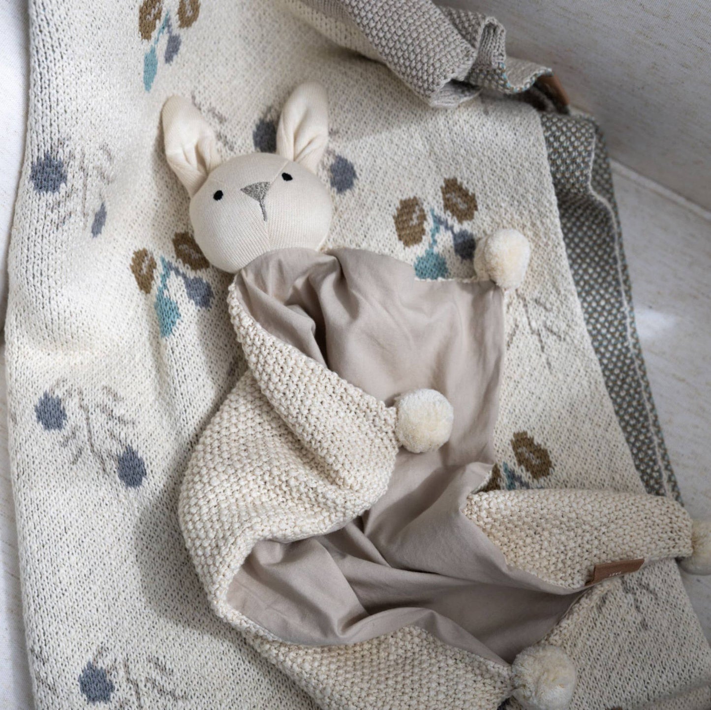 Ollie The Bunny Organic Baby Lovey Blanket