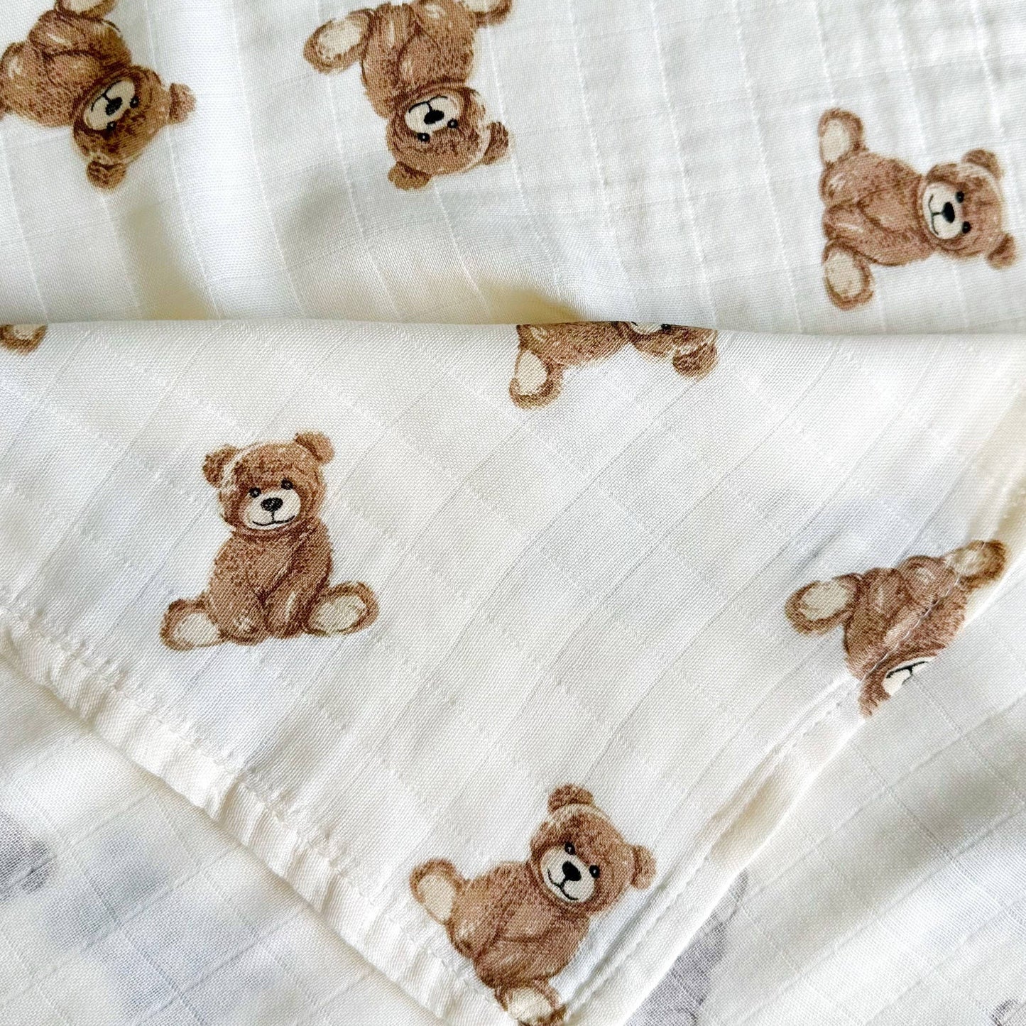 Teddy Bear Bamboo Baby Blanket