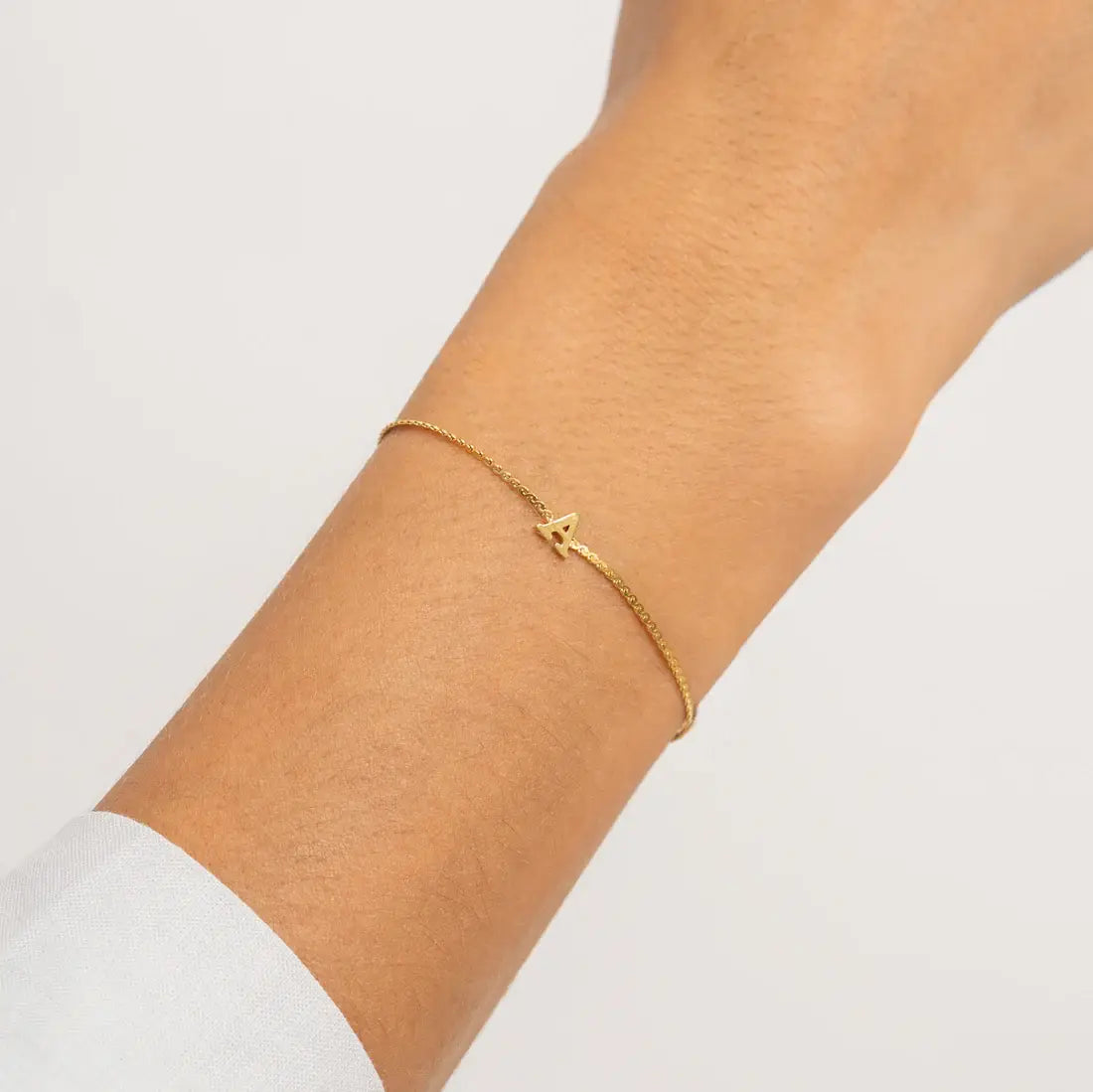 Dainty Waterproof Gold Initial Bracelet