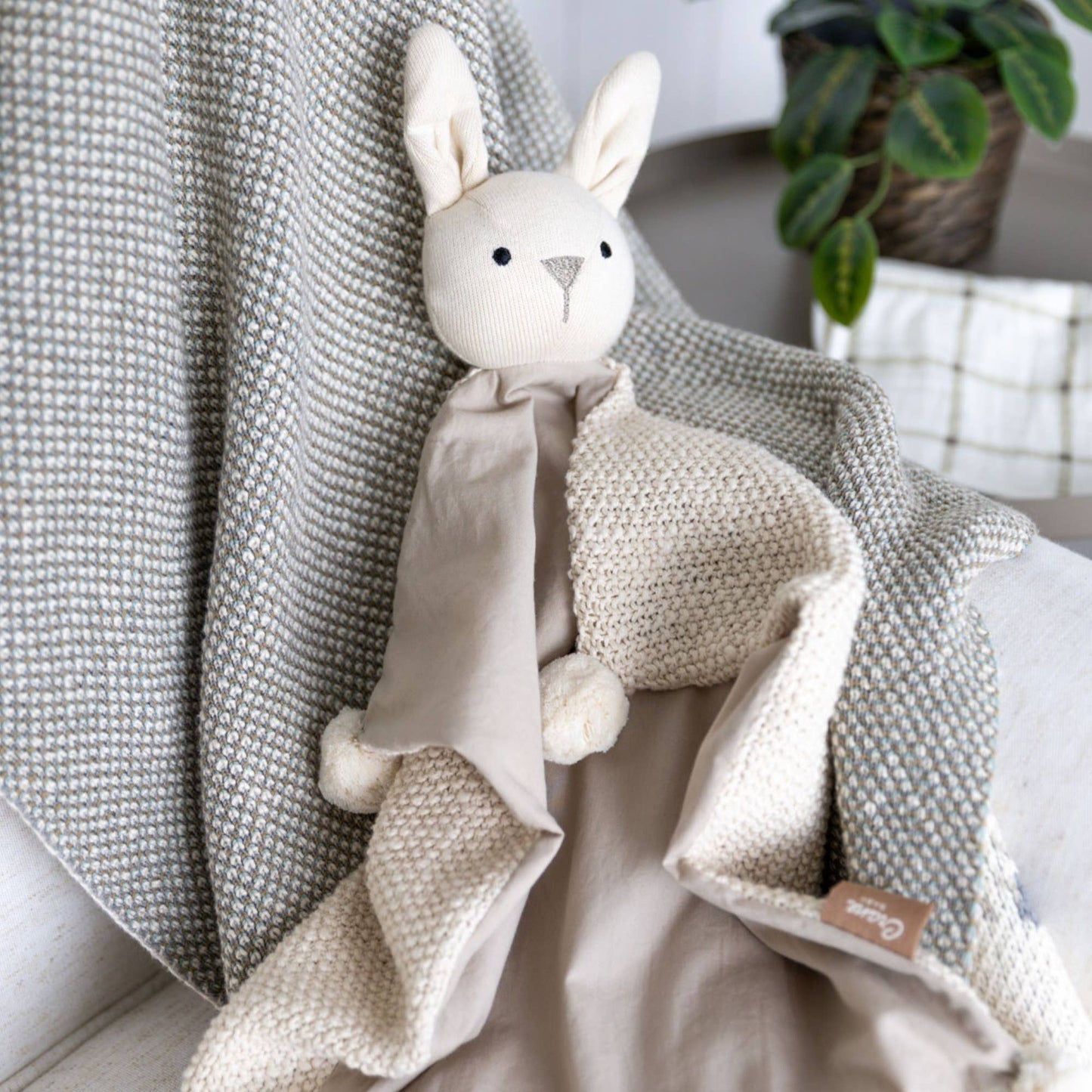 Ollie The Bunny Organic Baby Lovey Blanket