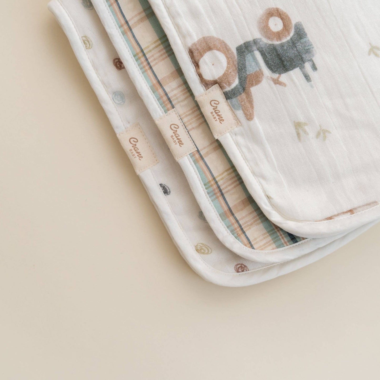 Farmhouse Tractor Burp Cloth Set (3 Pc Set)