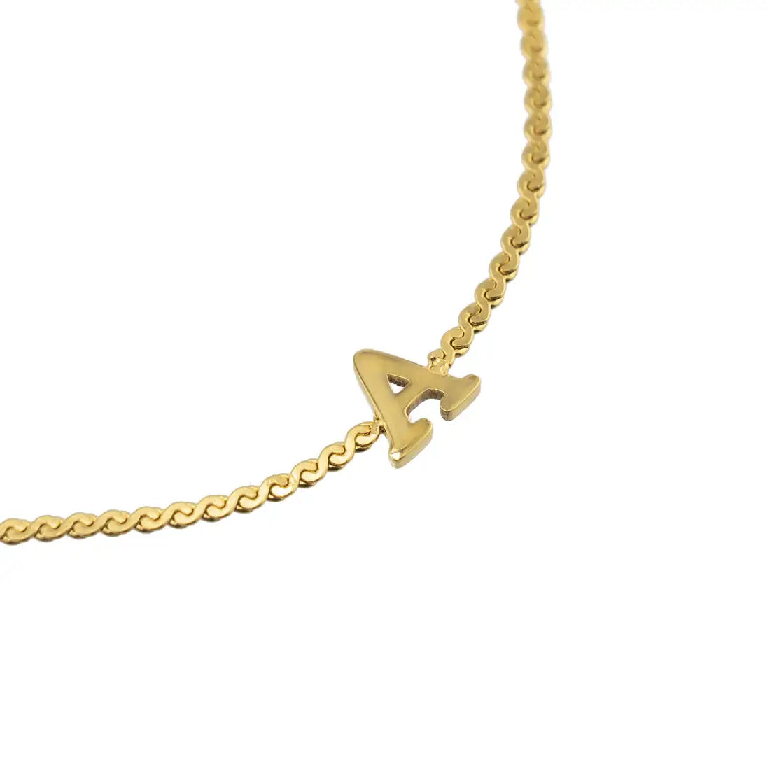 Dainty Waterproof Gold Initial Bracelet