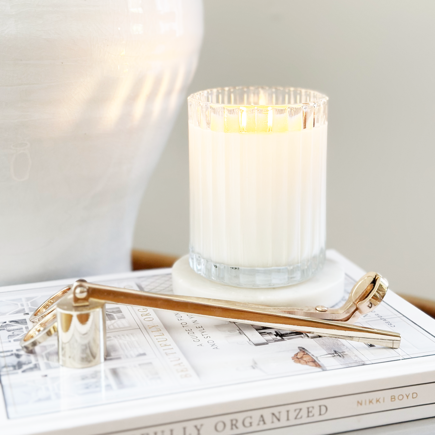 Weekend | Leather + Cardamom Fluted Coconut Wax Candle